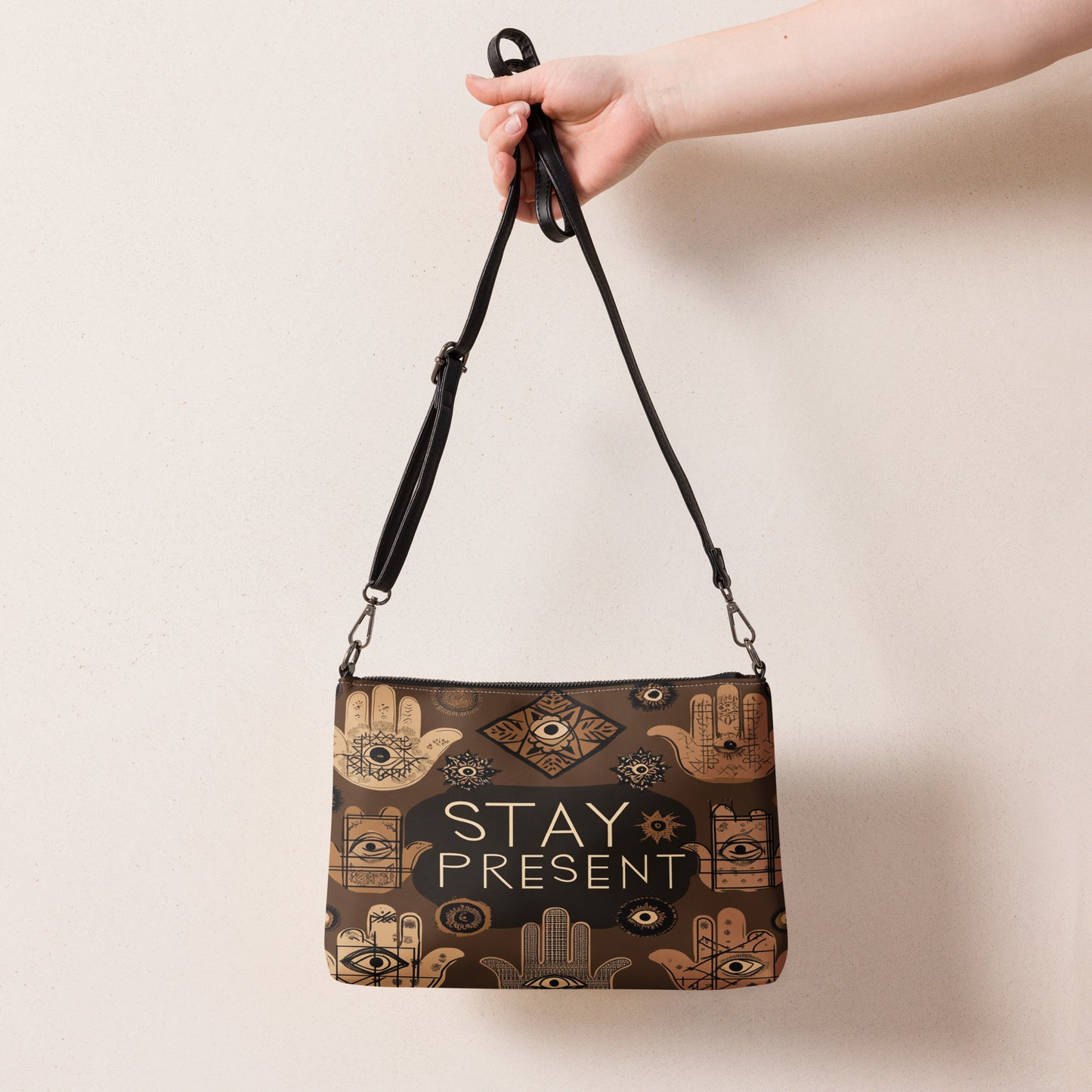 Stay Present Crossbody Bag – A chic, everyday accessory with meaningful details, perfect for organizing essentials in style. Durable and stylish