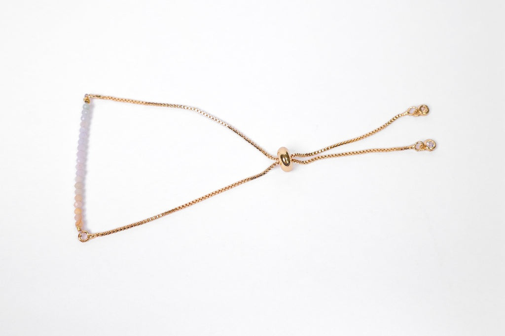 Handmade Amazonite Gold Adjustable Bracelet | Elegant Simplicity