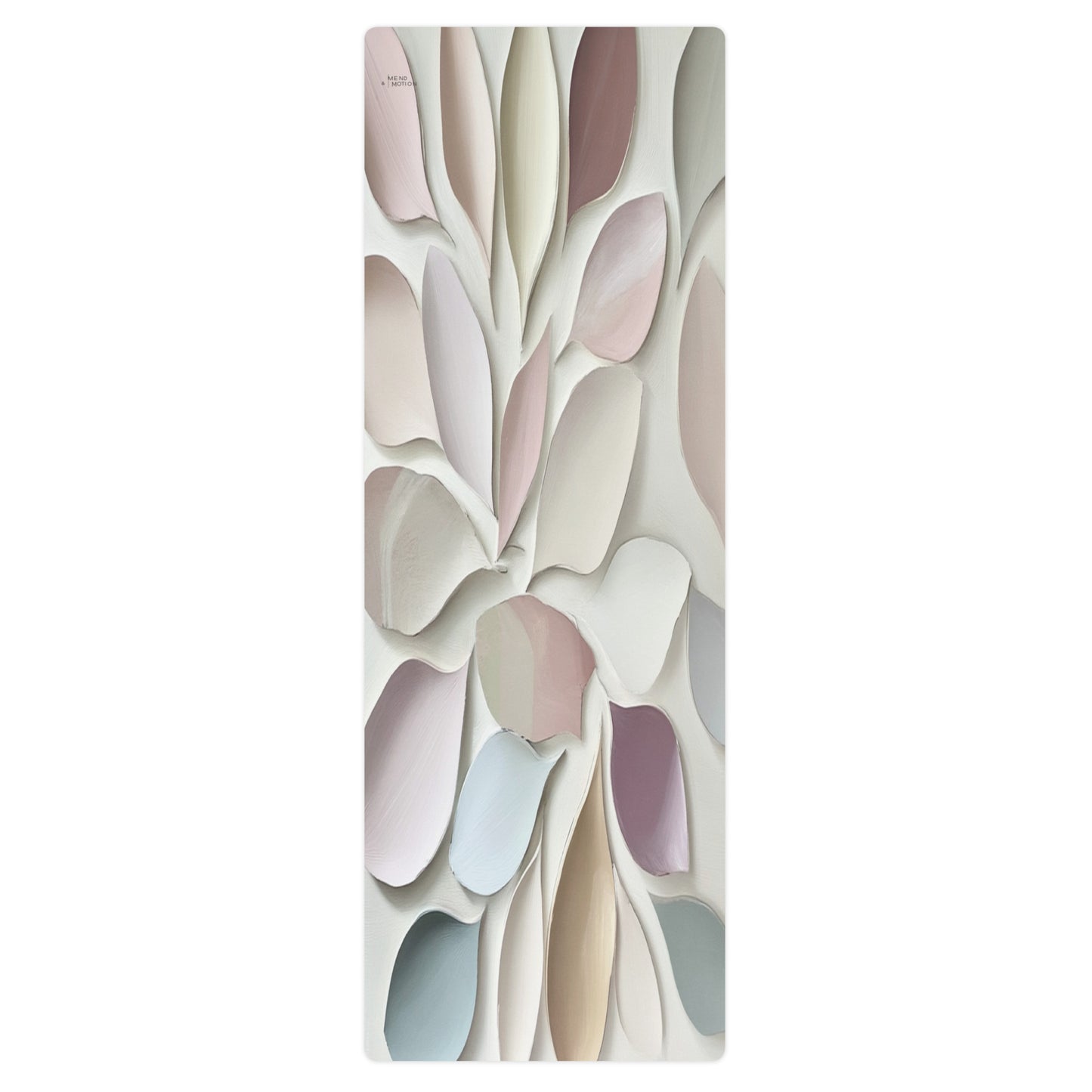 Elegant yoga mat with a pastel petal design, perfect for adding tranquility to your practice. Dimensions: 24" x 68